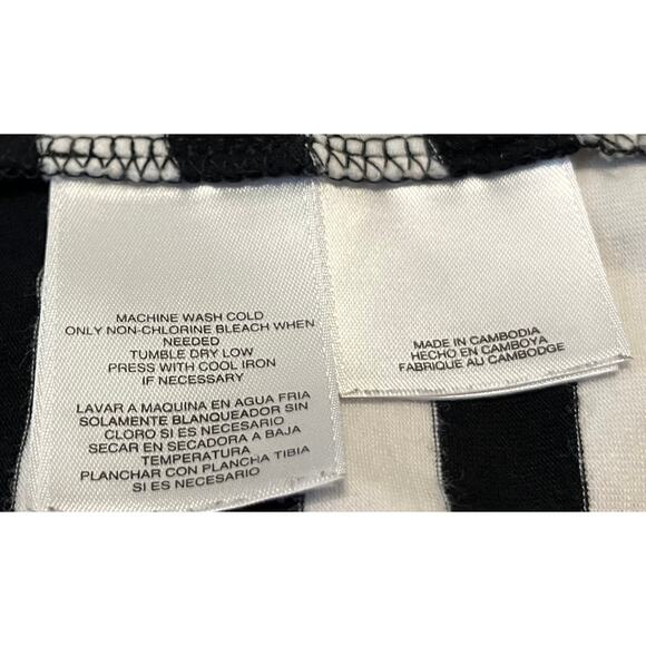 ANNE KLEIN SPORT T-SHIRT, WOMENS, S, BLACK & WHITE STRIPES, SHORT SLEEVES - Picture 9 of 10